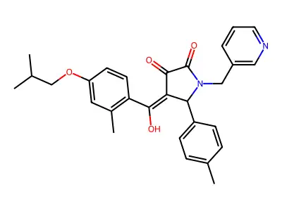 3-hydroxy-4-[2-methyl-4-(2-methylpropoxy)benzoyl]-5-(4-methylphenyl)-1-[(pyridin-3-yl)methyl]-2,5-dihydro-1H-pyrrol-2-one structure