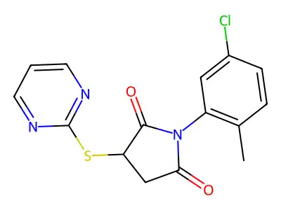 1-(5-Chloro-2-methylphenyl)-3-(pyrimidin-2-ylsulfanyl)pyrrolidine-2,5-dione structure