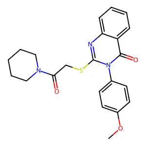 3-(4-Methoxyphenyl)-2-(2-oxo-2-piperidin-1-ylethyl)sulfanylquinazolin-4-one structure