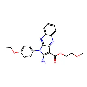 2-methoxyethyl 2-amino-1-(4-ethoxyphenyl)-1H-pyrrolo[2,3-b]quinoxaline-3-carboxylate structure