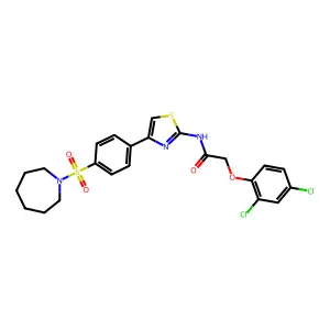 N-{4-[4-(azepan-1-ylsulfonyl)phenyl]-1,3-thiazol-2-yl}-2-(2,4-dichlorophenoxy)acetamide structure