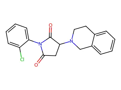 1-(2-chlorophenyl)-3-(3,4-dihydro-2(1H)-isoquinolinyl)-2,5-pyrrolidinedione structure