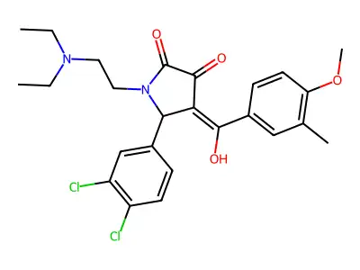 5-(3,4-dichlorophenyl)-1-(2-diethylaminoethyl)-4-[hydroxy-(4-methoxy-3-methylphenyl)methylidene]pyrrolidine-2,3-dione structure