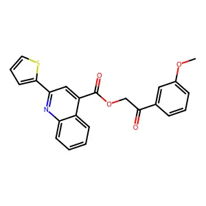 2-(3-Methoxyphenyl)-2-oxoethyl 2-(2-thienyl)-4-quinolinecarboxylate structure