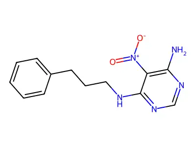 5-nitro-N4-(3-phenylpropyl)pyrimidine-4,6-diamine structure
