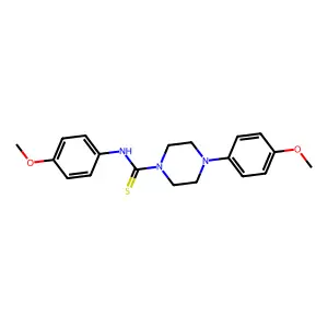 N,4-bis(4-methoxyphenyl)piperazine-1-carbothioamide structure
