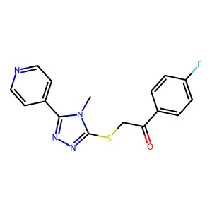 1-(4-fluorophenyl)-2-((4-methyl-5-(pyridin-4-yl)-4H-1,2,4-triazol-3-yl)thio)ethanone structure