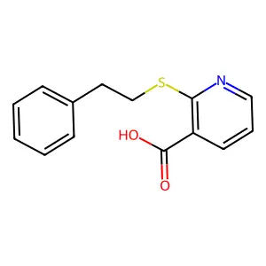 2-[(2-Phenylethyl)thio]nicotinic acid structure