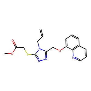 methyl ({4-allyl-5-[(8-quinolinyloxy)methyl]-4H-1,2,4-triazol-3-yl}thio)acetate structure
