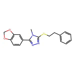 3-(1,3-benzodioxol-5-yl)-4-methyl-5-[(2-phenylethyl)sulfanyl]-4H-1,2,4-triazole structure