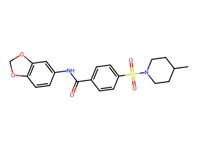 N-(1,3-benzodioxol-5-yl)-4-(4-methylpiperidin-1-yl)sulfonylbenzamide structure