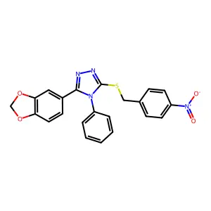 3-(1,3-benzodioxol-5-yl)-5-[(4-nitrobenzyl)sulfanyl]-4-phenyl-4H-1,2,4-triazole structure