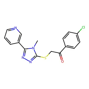 1-(4-chlorophenyl)-2-{[4-methyl-5-(3-pyridinyl)-4H-1,2,4-triazol-3-yl]sulfanyl}ethanone structure