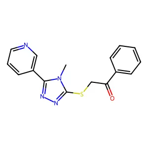 2-(4-Methyl-5-pyridin-3-yl-4H-[1,2,4]triazol-3-ylsulfanyl)-1-phenyl-ethanone structure