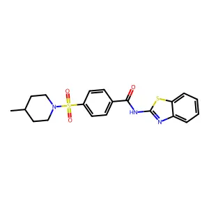 N-(1,3-benzothiazol-2-yl)-4-[(4-methylpiperidin-1-yl)sulfonyl]benzamide structure