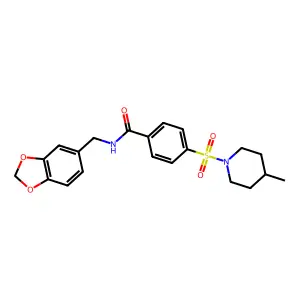 N-(1,3-benzodioxol-5-ylmethyl)-4-(4-methylpiperidin-1-yl)sulfonylbenzamide structure