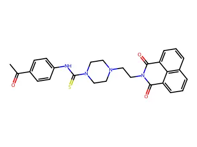 N-(4-acetylphenyl)-4-(2-{2,4-dioxo-3-azatricyclo[7.3.1.0^{5,13}]trideca-1(12),5,7,9(13),10-pentaen-3-yl}ethyl)piperazine-1-carbothioamide structure