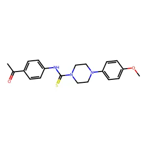 N-(4-acetylphenyl)-4-(4-methoxyphenyl)piperazine-1-carbothioamide structure