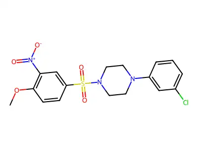 1-(3-Chlorophenyl)-4-((4-methoxy-3-nitrophenyl)sulfonyl)piperazine structure