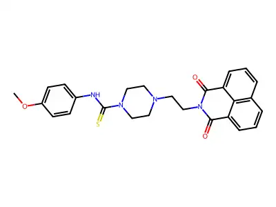4-(2-(1,3-dioxo-1H-benzo[de]isoquinolin-2(3H)-yl)ethyl)-N-(4-methoxyphenyl)piperazine-1-carbothioamide structure