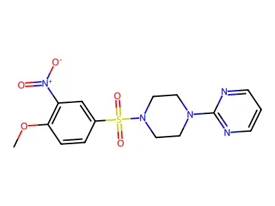 2-(4-((4-Methoxy-3-nitrophenyl)sulfonyl)piperazin-1-yl)pyrimidine structure