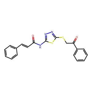 (2E)-N-{5-[(2-oxo-2-phenylethyl)sulfanyl]-1,3,4-thiadiazol-2-yl}-3-phenylprop-2-enamide structure