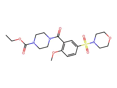 Ethyl 4-(2-methoxy-5-(morpholinosulfonyl)benzoyl)piperazine-1-carboxylate structure