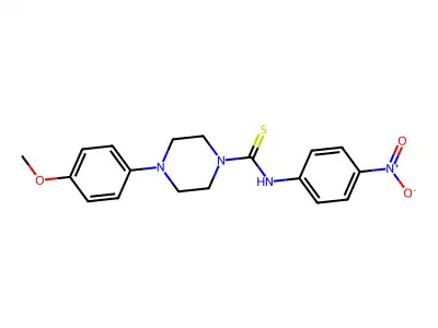 4-(4-methoxyphenyl)-N-(4-nitrophenyl)piperazine-1-carbothioamide structure
