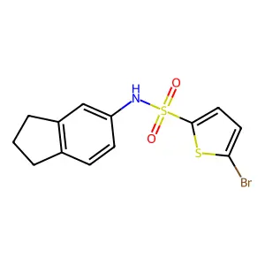 5-bromo-N-(2,3-dihydro-1H-inden-5-yl)thiophene-2-sulfonamide structure
