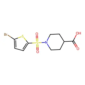 1-[(5-Bromothien-2-yl)sulfonyl]piperidine-4-carboxylic acid structure