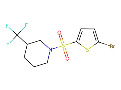 5-Bromo-2-{[3-(trifluoromethyl)piperidyl]sulfonyl}thiophene structure