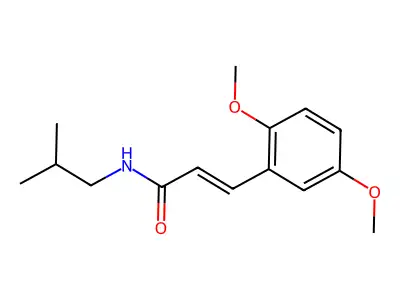 (2E)-3-(2,5-dimethoxyphenyl)-N-(2-methylpropyl)prop-2-enamide structure