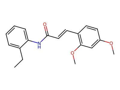 (2E)-3-(2,4-dimethoxyphenyl)-N-(2-ethylphenyl)prop-2-enamide structure