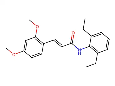 (2E)-N-(2,6-diethylphenyl)-3-(2,4-dimethoxyphenyl)prop-2-enamide structure