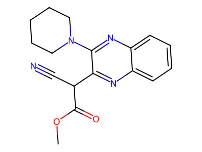 Methyl cyano[3-(1-piperidinyl)-2-quinoxalinyl]acetate structure