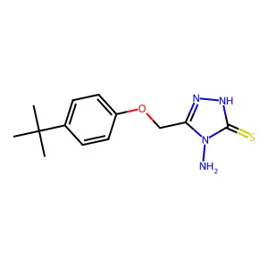 4-amino-5-(4-tert-butylphenoxymethyl)-4H-1,2,4-triazole-3-thiol structure