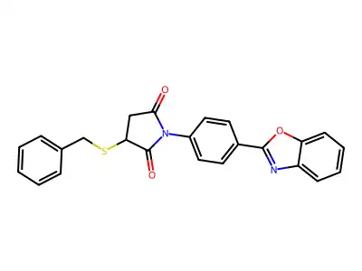 1-[4-(1,3-Benzoxazol-2-yl)phenyl]-3-benzylsulfanylpyrrolidine-2,5-dione structure