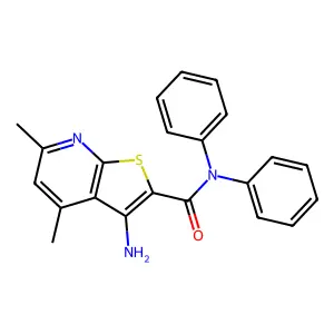 3-amino-4,6-dimethyl-N,N-diphenylthieno[2,3-b]pyridine-2-carboxamide structure
