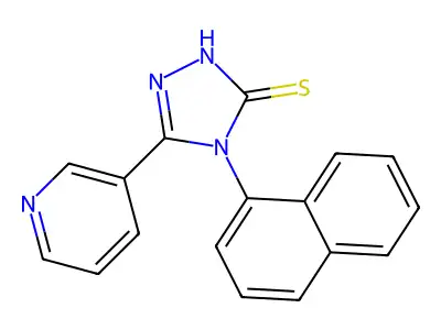 4-(1-naphthyl)-5-(3-pyridinyl)-4H-1,2,4-triazol-3-yl hydrosulfide structure