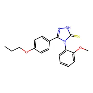 4-(2-methoxyphenyl)-3-(4-propoxyphenyl)-1H-1,2,4-triazole-5-thione structure