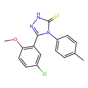 3-(5-chloro-2-methoxyphenyl)-4-(4-methylphenyl)-1H-1,2,4-triazole-5-thione structure