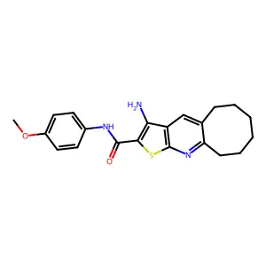 3-amino-N-(4-methoxyphenyl)-5,6,7,8,9,10-hexahydrocycloocta[b]thieno[3,2-e]pyridine-2-carboxamide structure