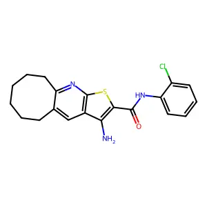 3-amino-N-(2-chlorophenyl)-5,6,7,8,9,10-hexahydrocycloocta[b]thieno[3,2-e]pyridine-2-carboxamide structure