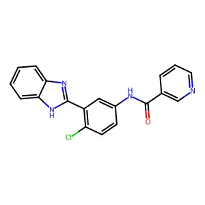 N-[3-(1H-benzimidazol-2-yl)-4-chlorophenyl]pyridine-3-carboxamide structure