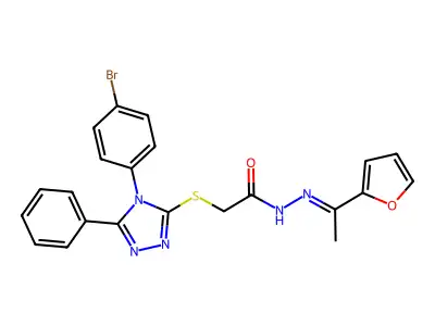 2-[[4-(4-bromophenyl)-5-phenyl-1,2,4-triazol-3-yl]sulfanyl]-N-[(Z)-1-(furan-2-yl)ethylideneamino]acetamide structure