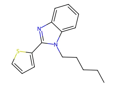 1-pentyl-2-(thiophen-2-yl)-1H-benzo[d]imidazole structure