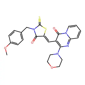 3-{(Z)-[3-(4-METHOXYBENZYL)-4-OXO-2-THIOXO-1,3-THIAZOLIDIN-5-YLIDENE]METHYL}-2-(4-MORPHOLINYL)-4H-PYRIDO[1,2-A]PYRIMIDIN-4-ONE structure