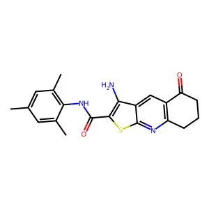 3-amino-N-mesityl-5-oxo-5,6,7,8-tetrahydrothieno[2,3-b]quinoline-2-carboxamide structure