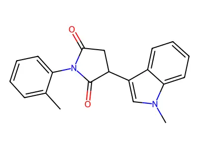 3-(1-methyl-1H-indol-3-yl)-1-(2-methylphenyl)pyrrolidine-2,5-dione structure