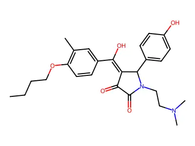 4-(4-butoxy-3-methylbenzoyl)-1-[2-(dimethylamino)ethyl]-3-hydroxy-5-(4-hydroxyphenyl)-2,5-dihydro-1H-pyrrol-2-one structure